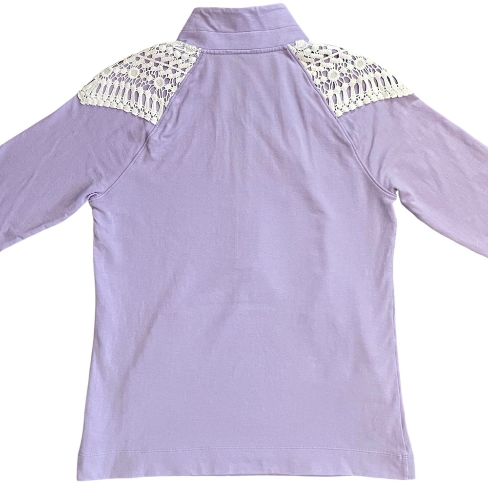 Lilly Pulitzer UPF 50+ Skipper Popover w/ Lace on Shoulders in Lilac Verbena - Picture 15 of 16